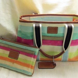Coach Multi Color Purse and Wristlet